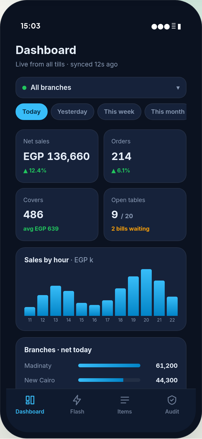 DishFlow Reports owner app